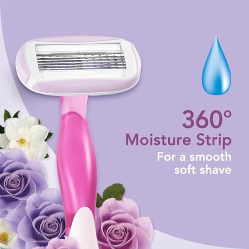BIC Soleil Escape 5 Blade Womens Disposable Razor Pack of 3 with Rose and Magnolia Scented Moisturizing Strip — view 4