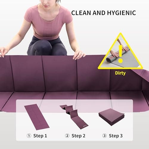 PROIRON Foldable Yoga Mat 4mm, Portable Folding Exercise Mat for Travel, Non Slip Yoga Matt for Women, Excercise Mat for Gym Home, Pilates, Workout, Fitness, Stretching, Lightweight & Small — view 5