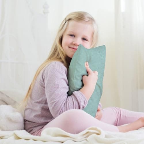 Winmany Toddler Cotton Muslin Pillowcases - Baby Girl Boy Pillow Case Travel Cushion Covers with Envelope Design - Cot Bed Accessories - Fit for 13"x18", 14" x 19", 12"x16" Pillows (Green+Light Grey) — view 6