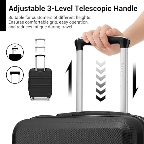 Kono Medium Suitcase with TSA Lock, Lightweight Hard Shell Checked Luggage — view 6