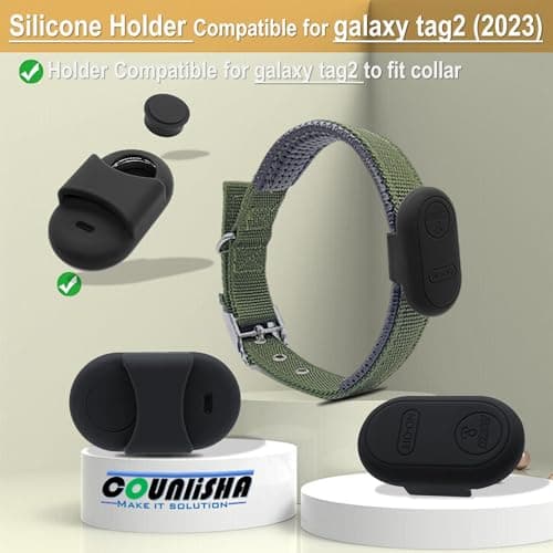 Counlisha Silicone Holder for Galaxy smarttag2 for Dog Collar, Slim Rubber Cover for pet Accessories, Secure case for Samsung tag 2 (2023) Tracker for cat,Bag,2 Pack — view 4