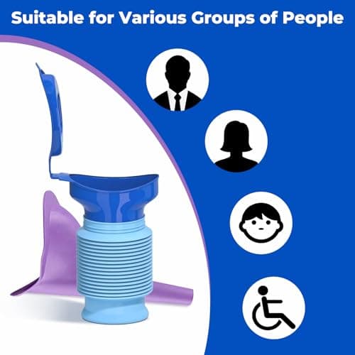 Hsrag 2PCS Collapsible Urinal Bottles Set (Blue Collapsible + Purple Funnel) – Female Urinal & Travel Toilet, Portable Pee Bottle for Adults, Kids, Camping, Long-Driving & Emergency Use — view 4
