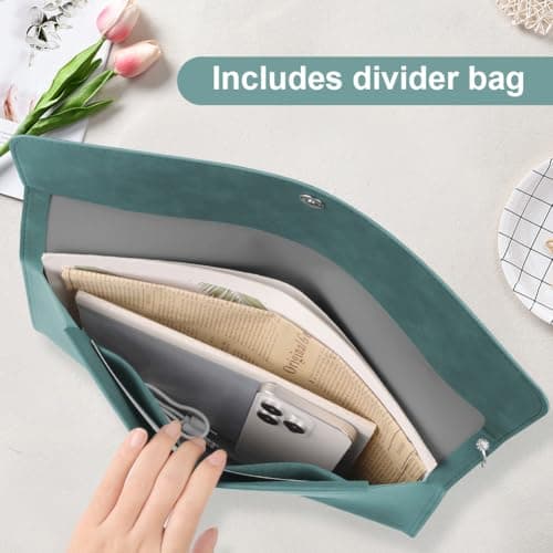 OFFCUP Envelope Documents, A4 Leather File Folder, Portable PU Document Bag — view 6