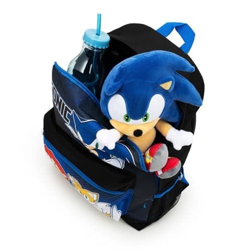 Sonic The Hedgehog Boys Backpack, Kids School Bag, Blue Black Gaming Rucksack with Front Pocket & Side Mesh, Lightweight School Travel Bag — view 6
