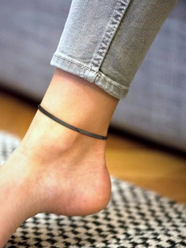 Supcare Stainless Steel Ankle Bracelets, 3MM Flat Snake Chain Anklet Summer Jewellery, Sexy Foot Chains for Party Holiday Travel — view 3