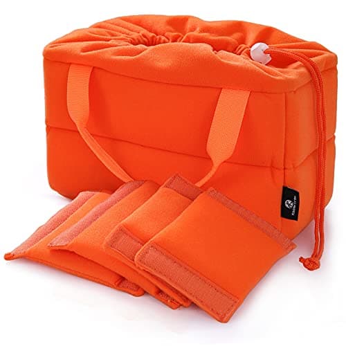Koolertron Velvet Anti-Shock Bag for DSLR SLR Camera for Sony DSLR Canon Nikon with Lens (Dark Orange)