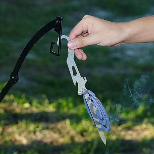 Limtula Portable Stainless Steel Hook Mosquitoes Repellents Holder Bottle Opener and Foldable Ground Peg Mosquitoes Coil Holder Measuring Scale Multifunctional Bottle Opener — view 5