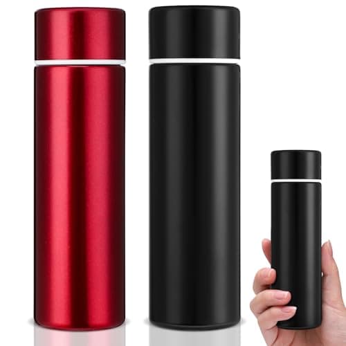 saerryor 2 Pcs Stainless Steel Water Bottle150MLMini Flask Black Red