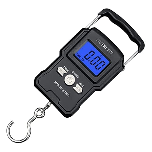 NUTRI FIT Digital Luggage Scale with Hanging Hook, 110lb/50kg, Black