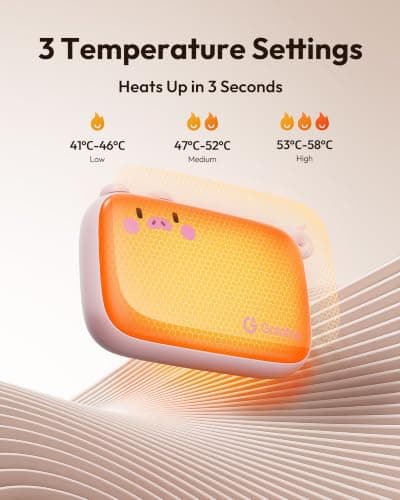 Gaiatop Reusable Hand Warmers Rechargeable 2 Pack 1.6 cm Ultra-Slim Warmers — view 4