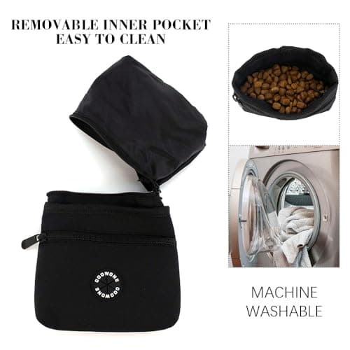 Dog Treat Pouch with Pet Training Clicker, Detachable Dog Puppy Training Treat Bag, 900D Oxford Cloth Magnetic Closure Small Dog Walking Bag for Travel or Outdoor Use — view 4