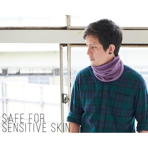 CHARM 100% Organic Cotton Headband Neck Gaiter, Light Grey — view 5