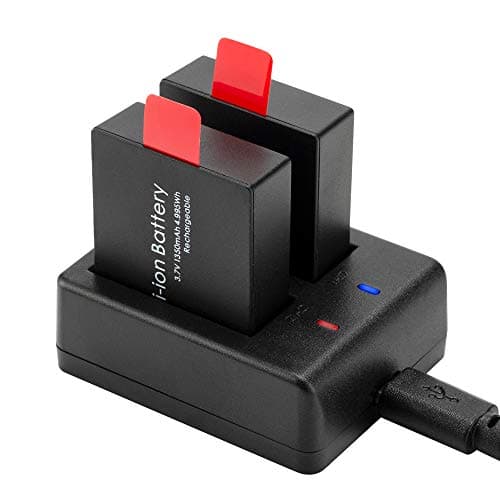 Action Camera Battery 3-Pack & Charger for Select Cams, Square-Edge — view 5