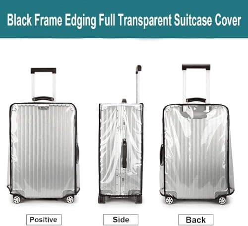 Clear PVC Suitcase Cover Protectors Transparent Travel Luggage Covers for Suitcase TSA Approved. (22 Inches) — view 5