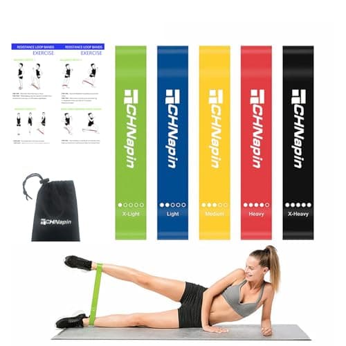 Resistance Bands 5-piece Set with User Guide and Carry Bag,Exercise Bands with 5 Levels for Latex Elastic Bands for Yoga,Pilates, Rehab, Fitness,Strength Training and Home Workout (colorful)