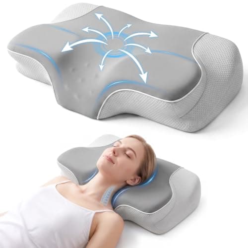 CloudNook Memory Foam Pillow for Neck Pain Relief, Ergonomic Cervical Neck Pillow, Orthopedic Contour Bed Pillows for Side, Back & Stomach Sleepers with Breathable Cooling Cover