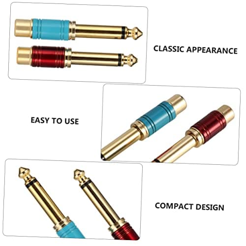 OSOLADY 6pcs Female Jack to Male Connector Plug Adapter for Guitar Mixer Audio Adapter Jumbo Plug for Stereo Devices Random Color — view 3