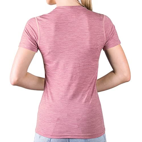 MERIWOOL Women’s Merino Wool Short Sleeve T Shirt Lightweight Base Layer - Pink - X-Small — view 2
