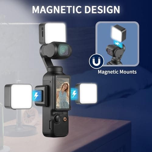 Mini LED Action Camera Video Light, Magnetic Light for DJI Osmo Pocket 3 — view 2