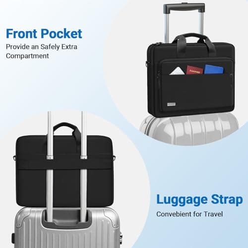 TECOOL Laptop Bag 17 17.3 Inch Business Messenger Bag with Shoulder Strap — view 5