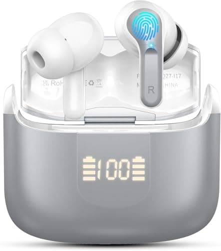 Ordtop Bluetooth 5.4 Earbuds, Stereo Wireless Headphones, 50+Hrs Deep Bass