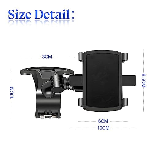 CGEAMDY Universal Phone Mount, 1400° Rotatable Auto Dashboard Mobile Phone Holder, Multifunctional Adjustable Anti-Slip Car Clip Holder for Smartphones — view 2