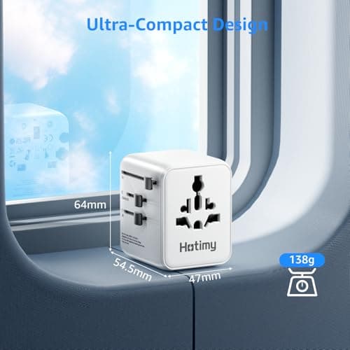 Universal Travel Adapter, PD 25W International Travel Adapter, 2PD USB-C and 1QC USB-A Ports, Dual 10A Fuses, All in One Worldwide Travel Plug for USA, UK, EU, AU 150+ Countries — view 5