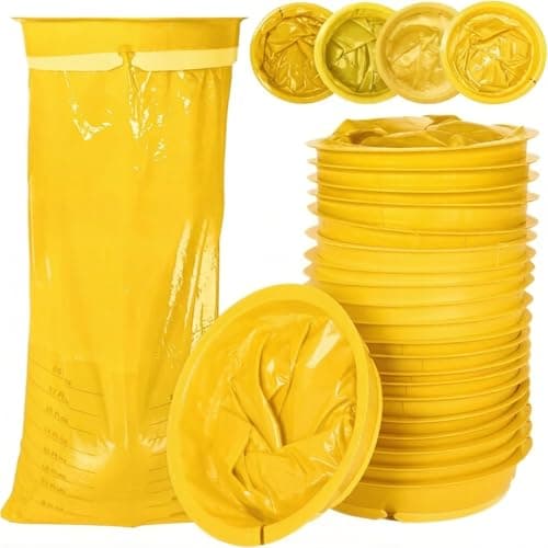 20Pack Vomit Bags Disposable Barf Bags,1000ml High Density Emesis Bags with Snap,Perfect for Morning Sickness,Kids,Pregnant Woman,Car Motion Sickness,Airsick (yellow)