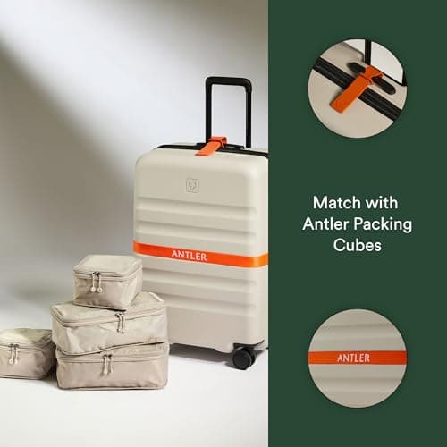 ANTLER Luggage Strap for Suitcases - Travel Accessories, Adjustable, Easy ID & Personalization, Heavy Duty & Durable, 67 in x 1.4 in, Coral Orange, Luggage Strap, Antler Classic 35mm Strap Coral — view 5