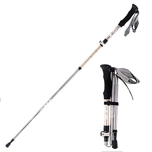 Nordic Walking Trekking Poles, Lightweight Adjustable Unisex, for Hiking, Trekking, Camping, Traveling, Climbing, 1 Pair, Gold