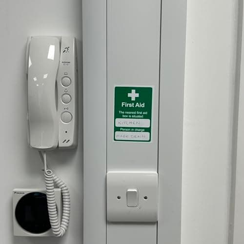 First Aid Location Signage (Set of Four) Self-Adhesive Signage / 7x10cm Each (Pack of 4) / Portrait Orientation Removable & Wipeable/Indoor or Outdoor Stickers/Gloss Finish/First Aid Kit Sign — view 6