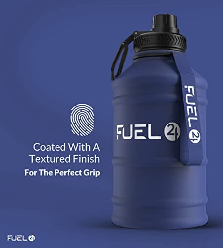 Fuel24 1.3L/2.2L Water Bottle Metal - STRONG, Drop & Leakproof BPA free 1L 2L Stainless Steel (2 Litre) - Large Gym Bottles for Men, Sports Bottle, Travel, Hiking Water Bottle — view 3