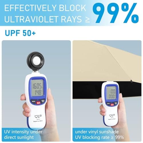 Mayoii Mini Umbrella with UPF50+ Protection, Lightweight Compact Umbrella for Women and Kids, Portable UV Parasol with Storage Box, 6Ribbed Small Parachute for Women Handbag Size — view 5