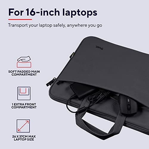 Trust Bologna Slim Messenger Bag 16 Inch with Shoulder Strap, Black — view 6