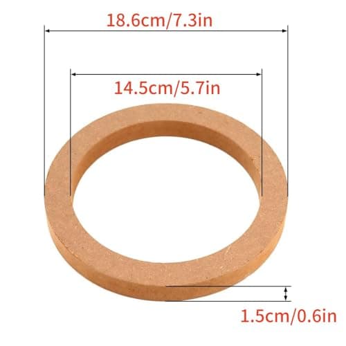 4Pcs Universal Wooden Speaker Ring, 6.5 Inch Custom Installation Mounting Adapter Rings — view 4