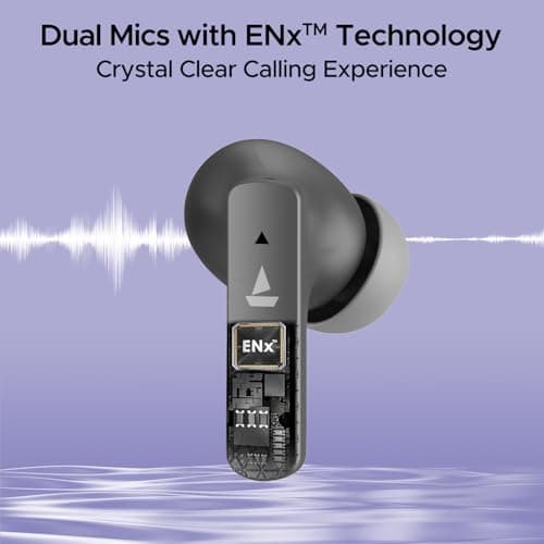 boAt Airdopes 91, 45HRS Battery, 50ms Low Latency, ENx Tech, Fast Charge, IPX4, IWP Tech, v5.3 Bluetooth Earbuds, TWS Ear Buds Wireless Earphones with mic (Mist Grey) — view 6