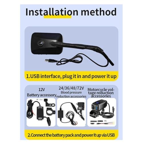 Jnchdghwa Motor Rearview Mirror Camera Panoramic Motorcycle Dashcam 4K HD Mobile Hotspot USB-Powered Outdoor Sports Action Camera — view 3
