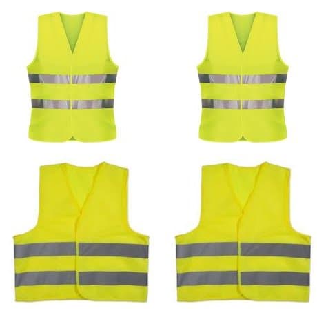 Childrens Hi Vis Reflective Vests & Adults Vests Family Ideal for European Travel Kit