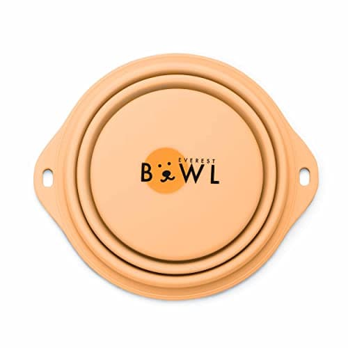 Everest® Collapsable Pet Bowl, Travel Bowl for Dogs Cats, Silicone Bowl, 800ml Bowl (Cream)