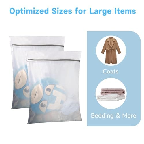 GOGOODA 2 Pack Extra Large Mesh Laundry Bags, 60 x 80cm Fine Mesh Wash Bags for Large Items, Durable Zipper Laundry Bags for Pillows, Stuffed Animals, Pet Bedding & Blankets — view 5