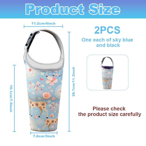 XINGSUI 2 Pieces Water Bottle Carrier Bag, 2 Colours, for Hiking,Travelling — view 2