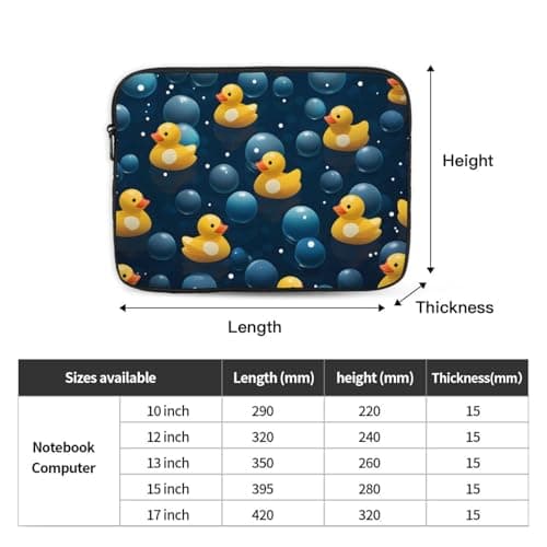 VQUVQV 13 Inch Laptop Sleeve Yellow Ducks Portable Laptop Case, Slim Lightweight Computer Sleeve Bag Briefcase Carrying Bag — view 4