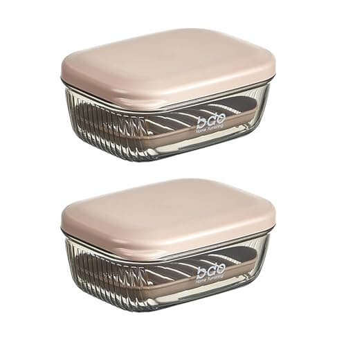 2Pcs Travel Soap Case with Lid, Portable Moisture-Resistant Holder