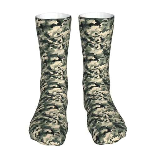 CPAQasg Army Digital Camouflage Print Knee High Socks For Men Women Soft Athletic Daily Wear Gift Travel Holiday Casual