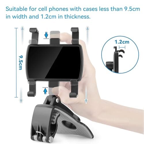 TOFURT Car Mobile Phone Holder 360 Degree Rotation Car Dashboard Cell Phone Mount Automobile Cradle Suitable for 4 to 7 Inch Smartphones — view 2
