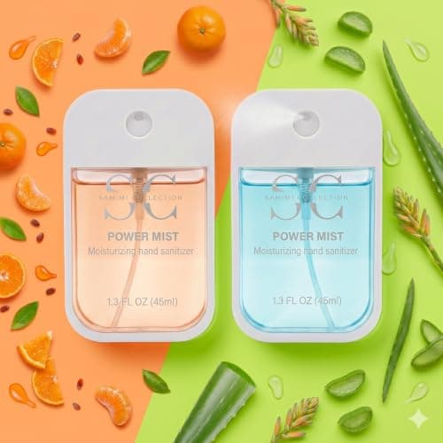 Hand Sanitizer Travel Size 2 Pack (Aloe Vera &Tangerine), Refreshing Scented Hand Sanitizer for Purse, Backpack & Car, Quick Dry, Portable Design, Smooth Finish, Perfect for Active Lifestyle — view 2