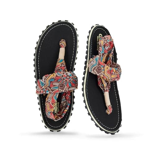 Gumbies Slingback Sandals | Unisex Flip-Flop Style with Recycled Rubber Sole, Cotton Canvas Toe Post & Stretchy Back Straps | Casual, Comfortable & Travel-Ready Footwear | Aboriginal | EU 38 — view 5