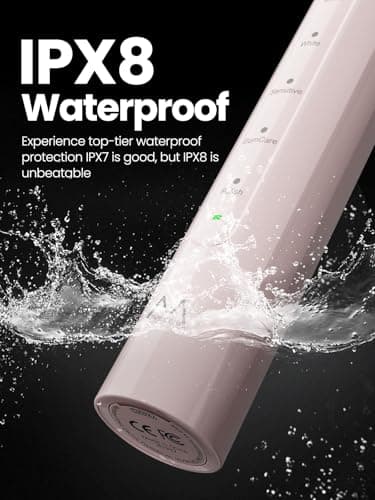 Marlincare Electric Toothbrush for Adults, Sonic Toothbrushes with 5 Modes, 4 Brush Heads, Travel Case, 55000 VPM, 180 Days Battery Life, Smart Timer, Rechargeable Toothbrush for Home Travel (Pink) — view 5