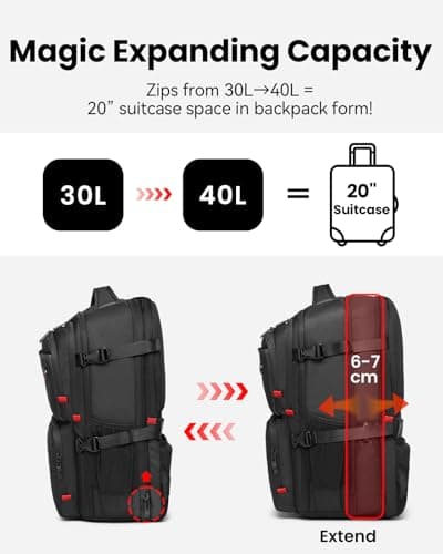 CROSSGEAR 30-40L Expandable Travel Laptop Backpack with 58% Load Reduction — view 2