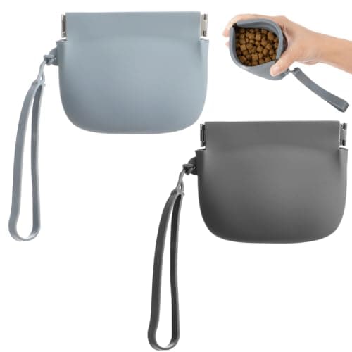 Elegaperma 2Pcs Silicone Treat Pouch, Silicone Dog Treat Pouch Small